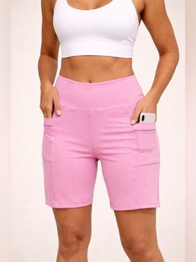 Level Up Active Pink Biker Shorts XL NWT High Waist Gym Yoga